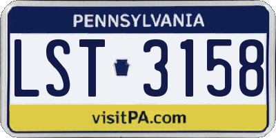 PA license plate LST3158