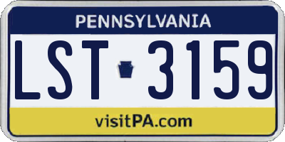 PA license plate LST3159