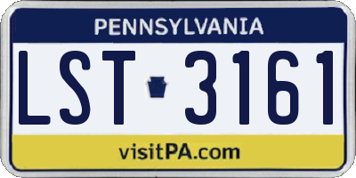 PA license plate LST3161