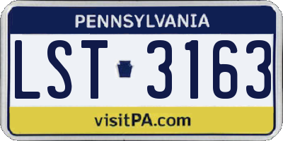 PA license plate LST3163