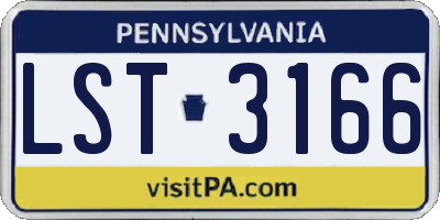 PA license plate LST3166
