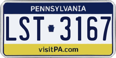 PA license plate LST3167