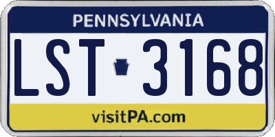 PA license plate LST3168