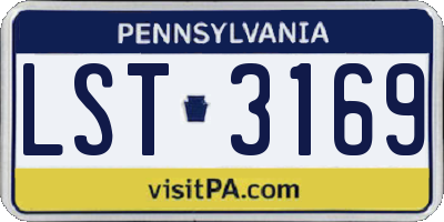 PA license plate LST3169