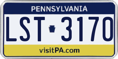 PA license plate LST3170