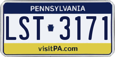 PA license plate LST3171