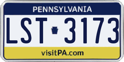 PA license plate LST3173