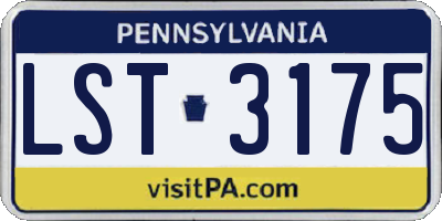 PA license plate LST3175