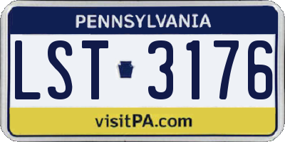 PA license plate LST3176