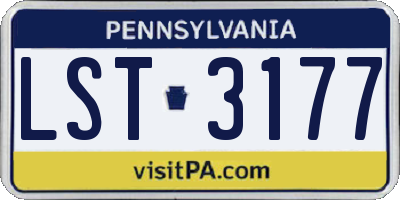 PA license plate LST3177