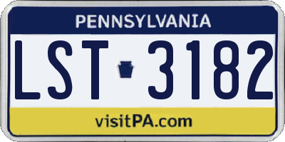 PA license plate LST3182