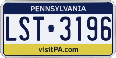 PA license plate LST3196