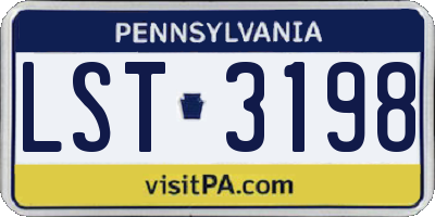 PA license plate LST3198