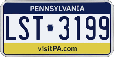 PA license plate LST3199