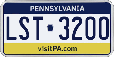 PA license plate LST3200