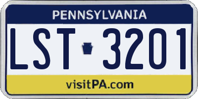 PA license plate LST3201