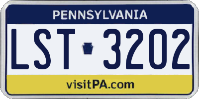 PA license plate LST3202