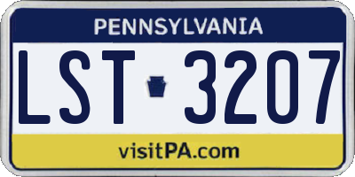 PA license plate LST3207