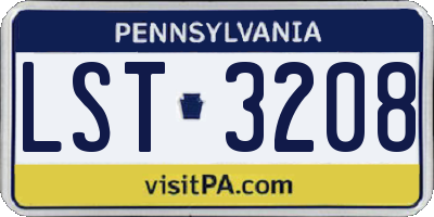 PA license plate LST3208