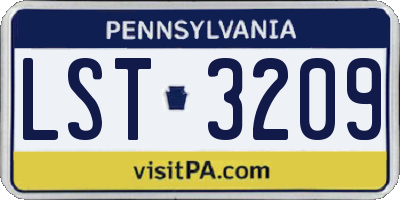 PA license plate LST3209