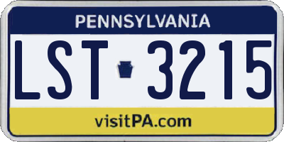 PA license plate LST3215
