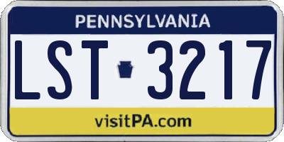 PA license plate LST3217