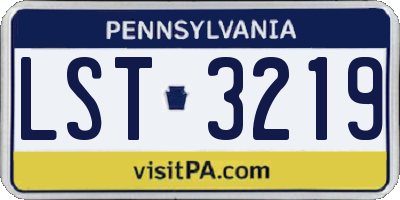 PA license plate LST3219