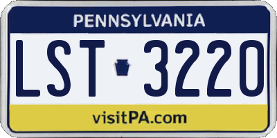 PA license plate LST3220