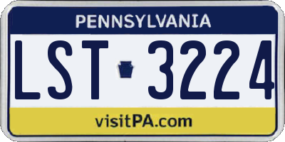 PA license plate LST3224