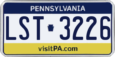 PA license plate LST3226