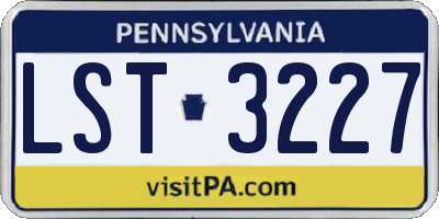 PA license plate LST3227