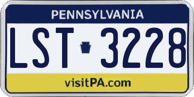 PA license plate LST3228