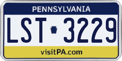 PA license plate LST3229