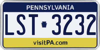 PA license plate LST3232