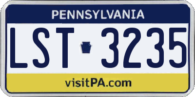 PA license plate LST3235
