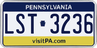 PA license plate LST3236