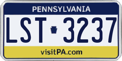 PA license plate LST3237