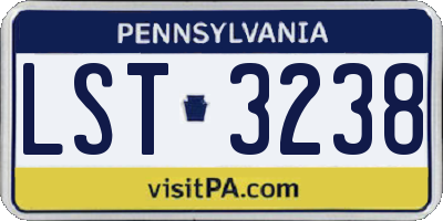 PA license plate LST3238
