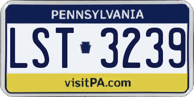 PA license plate LST3239
