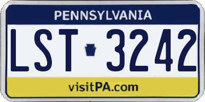 PA license plate LST3242