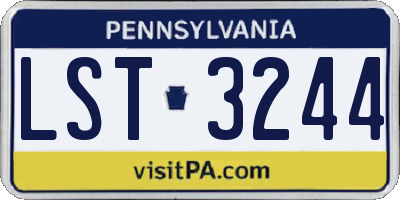 PA license plate LST3244