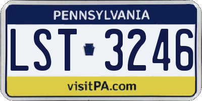 PA license plate LST3246