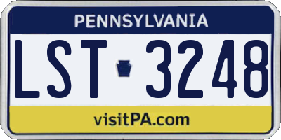 PA license plate LST3248