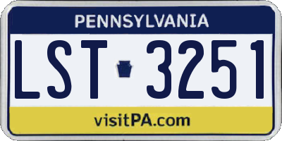 PA license plate LST3251
