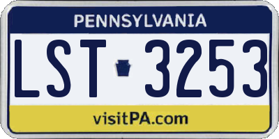 PA license plate LST3253