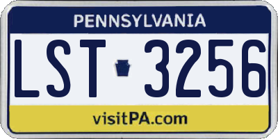 PA license plate LST3256