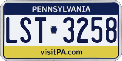 PA license plate LST3258