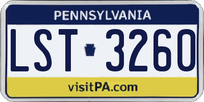 PA license plate LST3260
