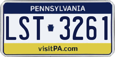 PA license plate LST3261