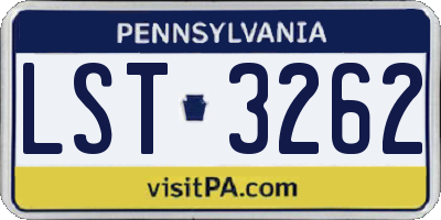 PA license plate LST3262